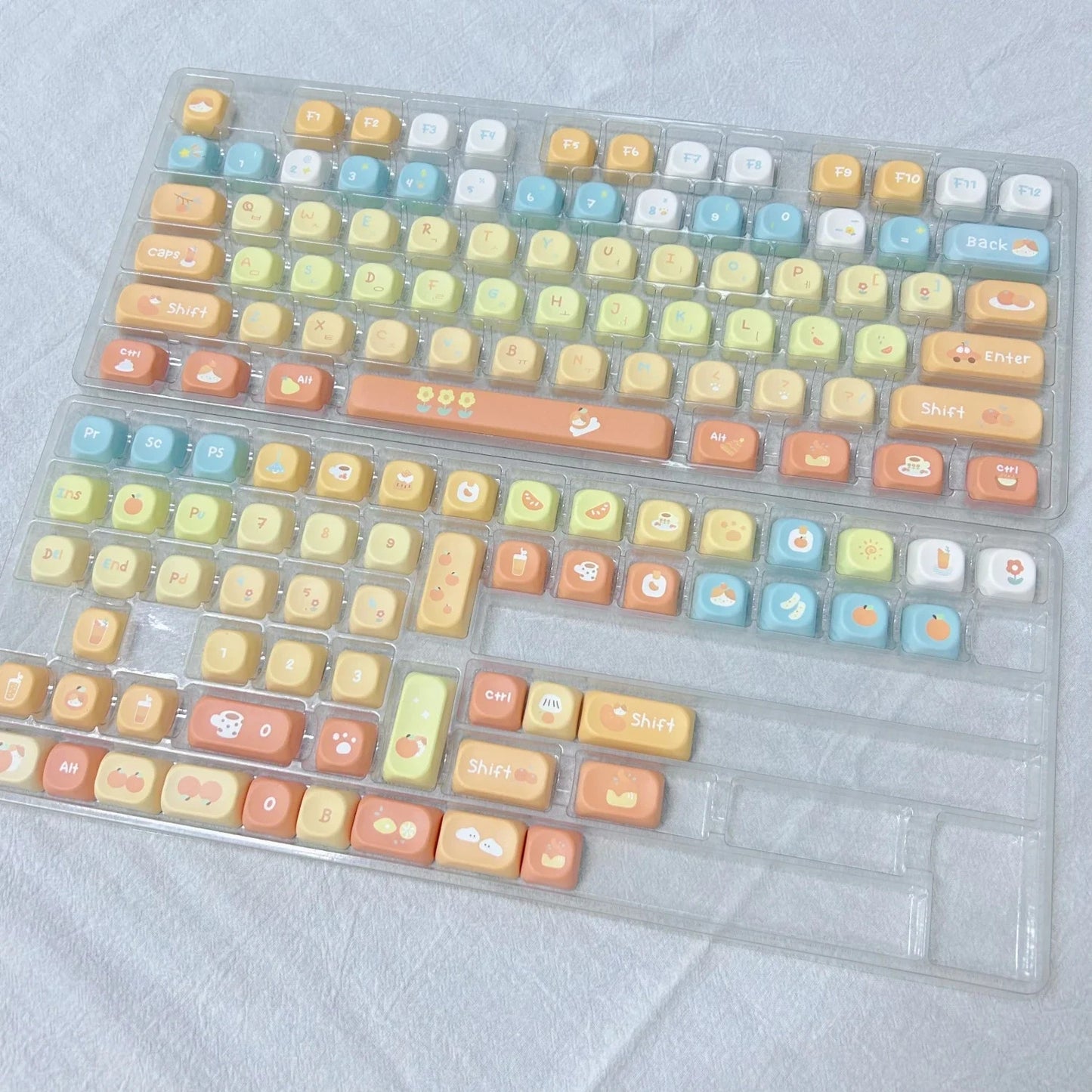 131 Keys XOA Profile Orange Soda Theme PBT Keycaps - Keebookeys