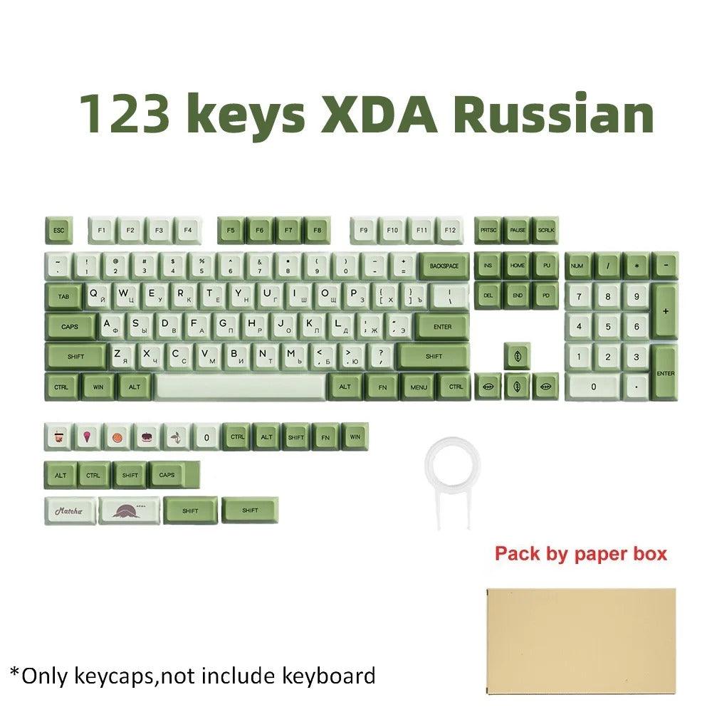 123 Keys XDA Profile Green Tea PBT Keycaps - Keebookeys