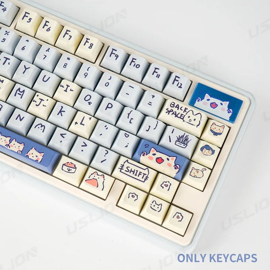 95 Keys Bunny & Cat PBT Keycaps Cherry Profile - Keebookeys