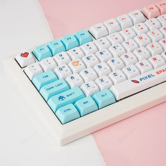 124 Keys XDA Profile Pixel Wars Theme PBT Keycaps - Keebookeys