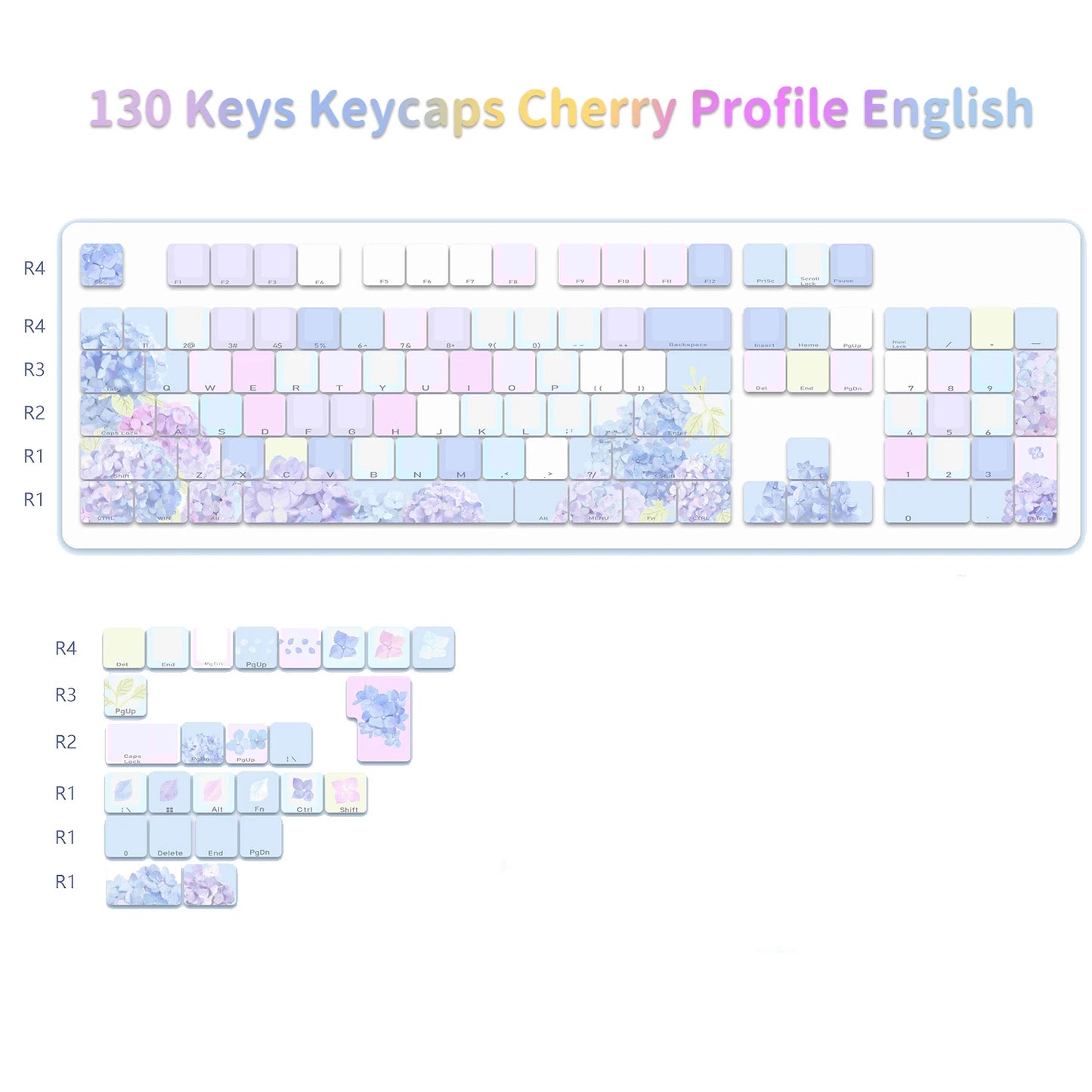 130 Keys Cherry Profile Endless Summer Theme PBT Keycaps - Keebookeys