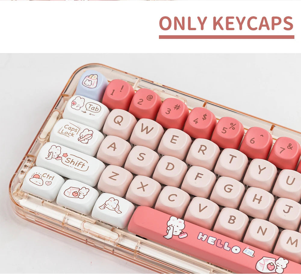 140 Keys SOA Profile Shopping Rabbit Theme PBT Keycaps - Keebookeys