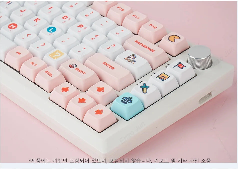 124 Keys XDA Profile Pixel Wars Theme PBT Keycaps - Keebookeys