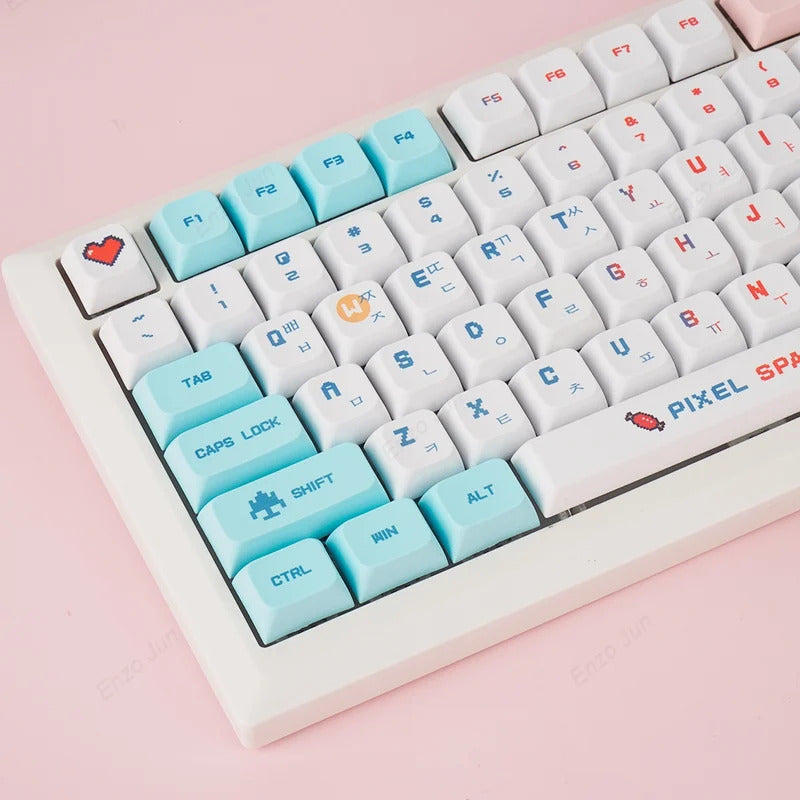 124 Keys XDA Profile Pixel Wars Theme PBT Keycaps - Keebookeys
