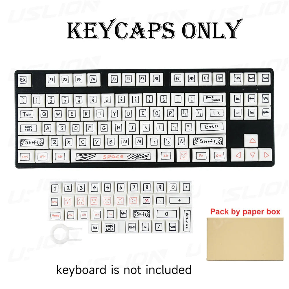 125 Keys Graffiti Theme XDA Profile PBT Keycaps - Keebookeys