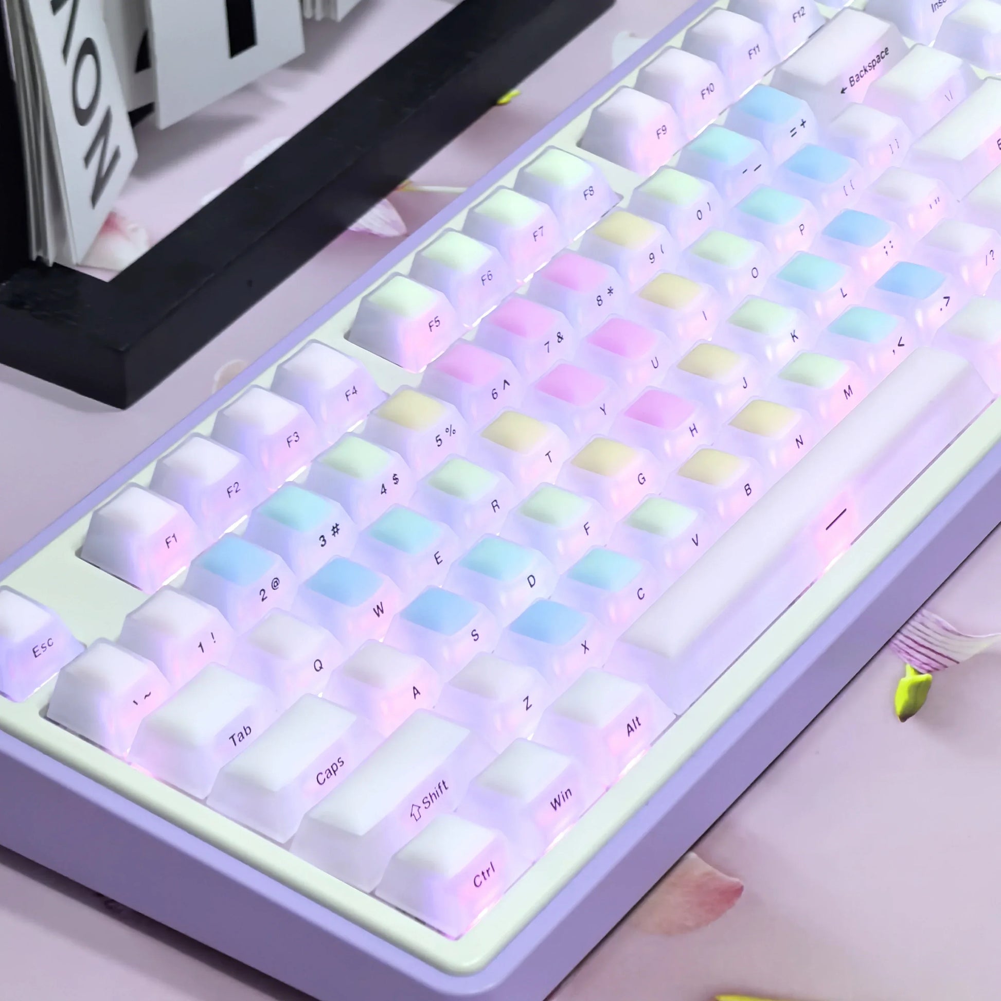 124 Keys Cherry Profile Rainbow Soft Candy Keycaps - Keebookeys