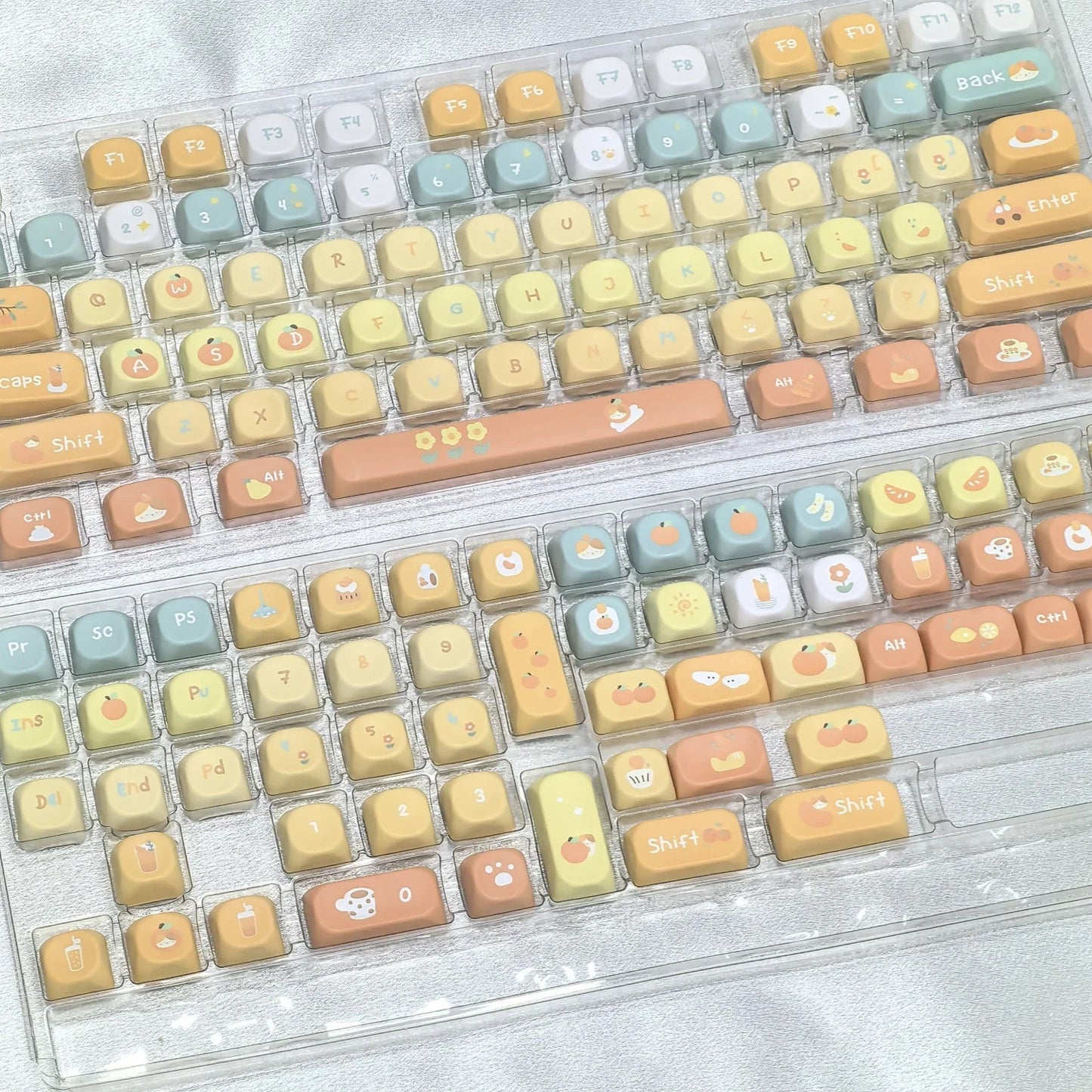 131 Keys XOA Profile Orange Soda Theme PBT Keycaps - Keebookeys
