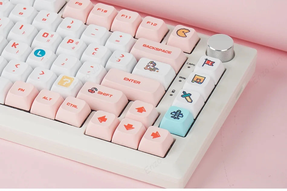 124 Keys XDA Profile Pixel Wars Theme PBT Keycaps - Keebookeys